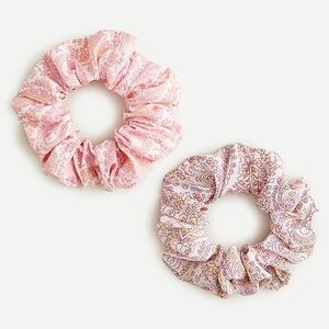 NWT J. Crew Printed Wide Scrunchie Set Floral Paisley